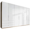 FALTTÜRENSCHRANK in Weiss, Eichefarben  - Chromfarben/Weiss, Konventionell, Glas/Holzwerkstoff (300/216/58cm) - Venda