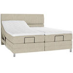 BOXSPRINGBETT 180/200 cm  in Beige  - Chromfarben/Beige, KONVENTIONELL, Kunststoff/Textil (180/200cm) - Voleo