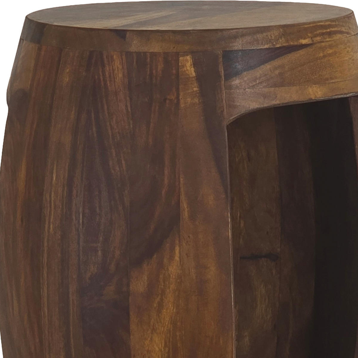 BEISTELLTISCH 30/30/45 cm Sheesham massiv Braun rund  - Braun, Design, Holz (30/30/45cm) - MID.YOU