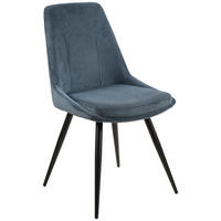 STOLICA  plava  drvo, metal, tekstil      - plava/crna, Moderno, drvo/metal (49/88/59cm) - MID.YOU