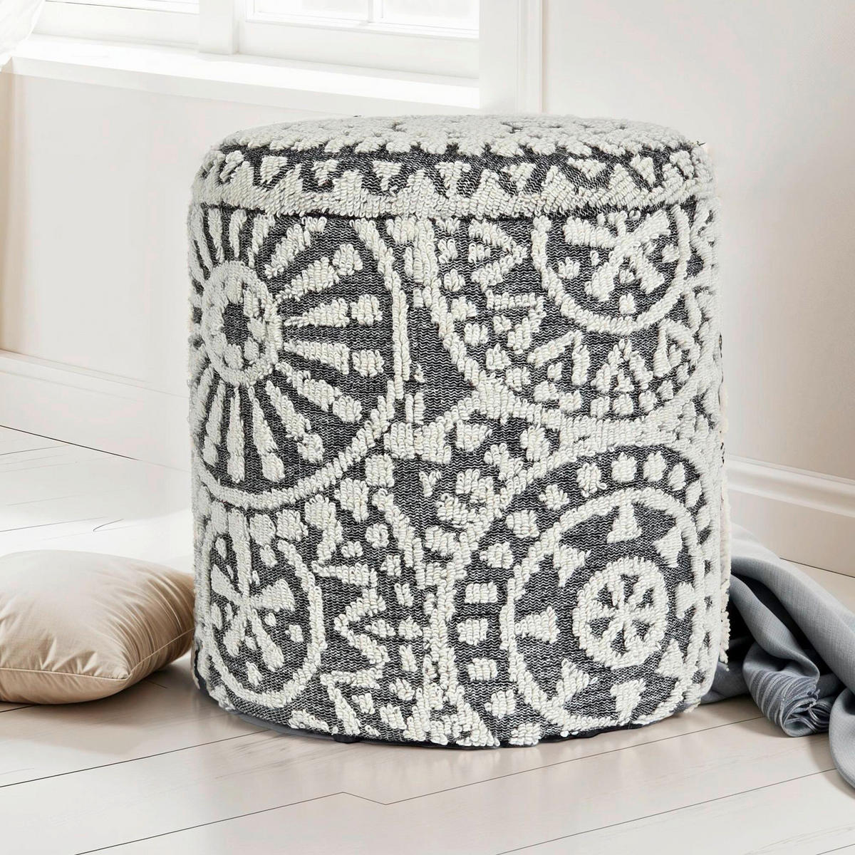 HOCKER Grau  - Grau, Design, Textil (40/45/40cm) - MID.YOU