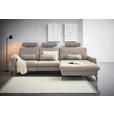 ECKSOFA Grau Mikrofaser  - Schwarz/Grau, KONVENTIONELL, Textil/Metall (302/180cm) - Carryhome