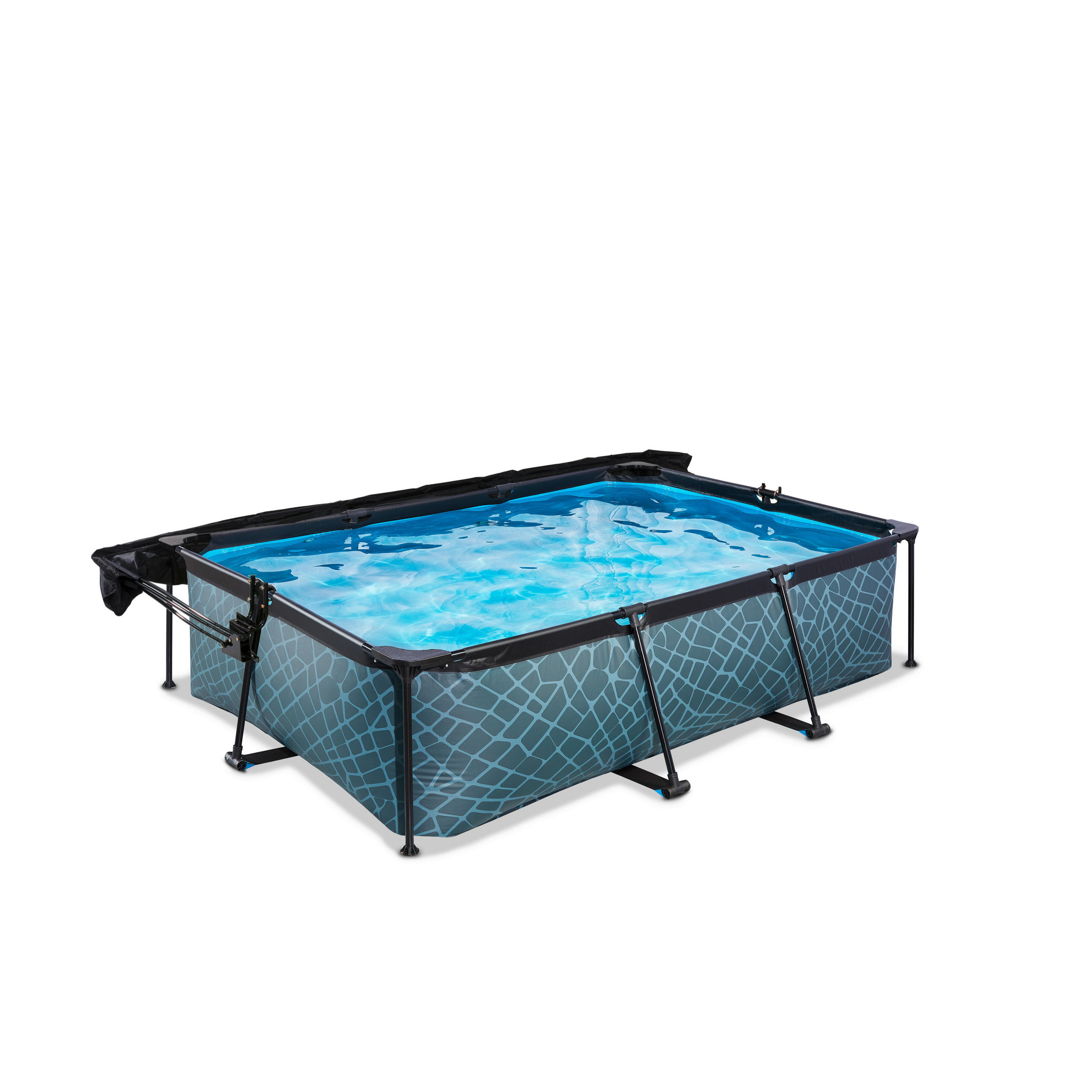 POOL-SET 220/150/65 cm  - Grau, KONVENTIONELL, Kunststoff (220/150/65cm) - EXIT Toys
