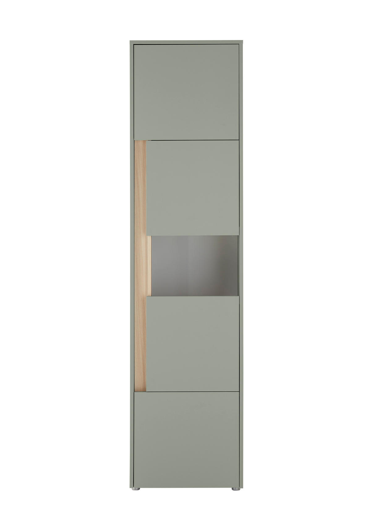 VITRINE  in Grün, Eichefarben  - Eichefarben/Schwarz, Design, Holzwerkstoff/Kunststoff (50/200/40cm) - Modante
