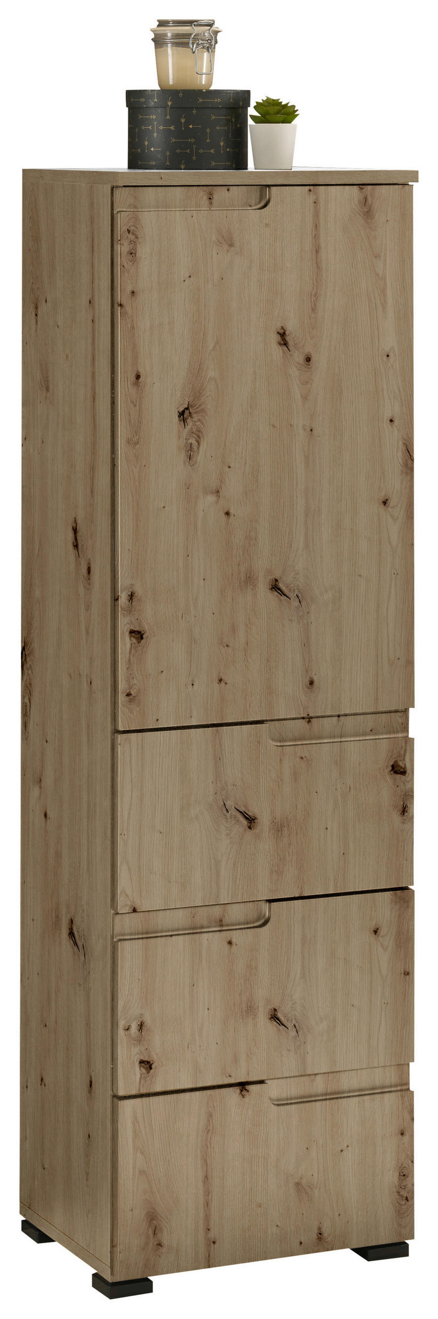 MIDISCHRANK 40/134/32 cm  - Schwarz/Eiche Artisan, MODERN, Holzwerkstoff/Kunststoff (40/134/32cm) - MID.YOU