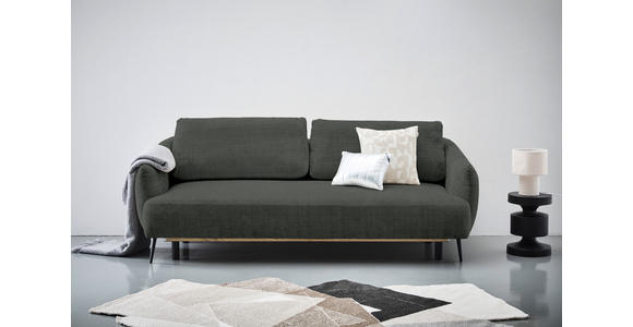 SCHLAFSOFA Chenille Anthrazit - Anthrazit/Schwarz, KONVENTIONELL, Textil/Metall (228/75/98cm) - Carryhome