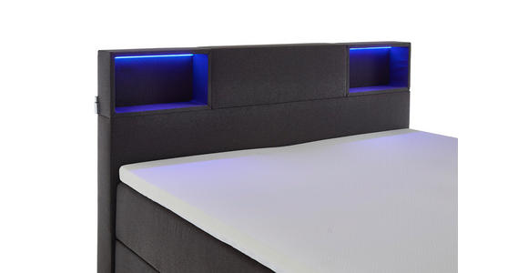 BOXSPRINGBETT 160/200 cm  in Anthrazit  - Anthrazit/Schwarz, Design, Holz/Textil (160/200cm) - Xora
