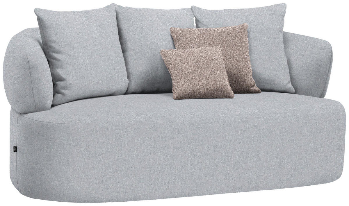 2-SITZER-SOFA in Flachgewebe Hellgrau  - Hellbraun/Hellgrau, MODERN, Kunststoff/Textil (177/86/105cm) - Hom`in