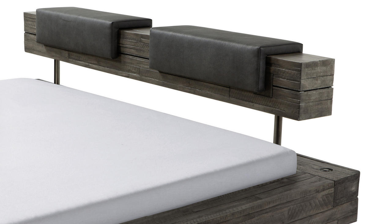 KOPFTEILPOLSTER 55/14/19 cm  - Anthrazit, Design, Textil (55/14/19cm) - Hasena