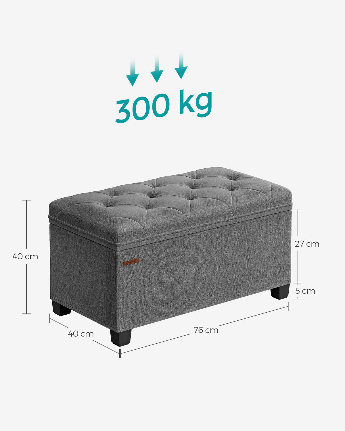 SITZBOX  - Dunkelgrau/Schwarz, Basics, Kunststoff/Textil (76/40/40cm)