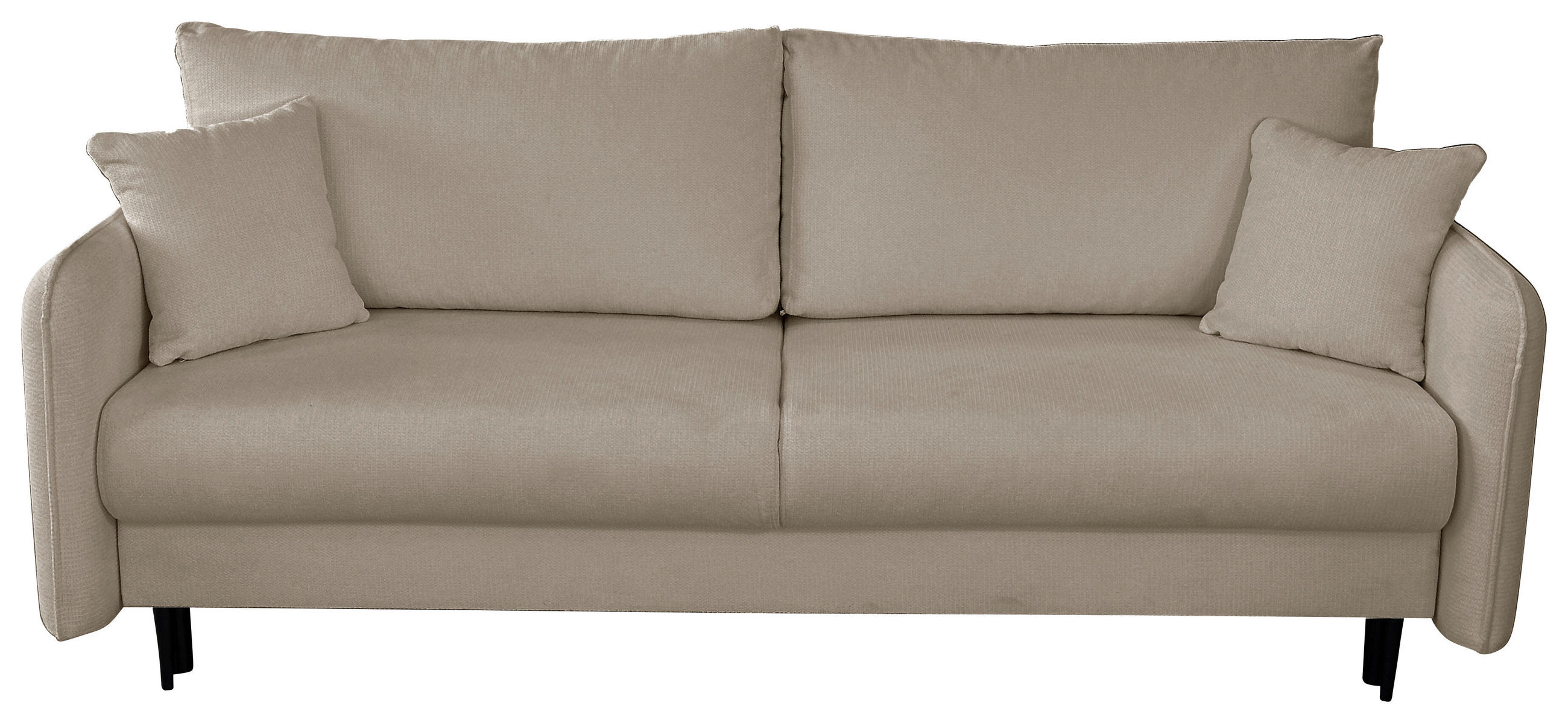 SCHLAFSOFA  mit Liegefunktion Webstoff Braun  - Schwarz/Braun, Design, Holz/Kunststoff (216/96/102cm) - MID.YOU