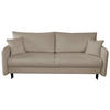 SCHLAFSOFA  mit Liegefunktion Webstoff Braun  - Schwarz/Braun, Design, Holz/Kunststoff (216/96/102cm) - MID.YOU