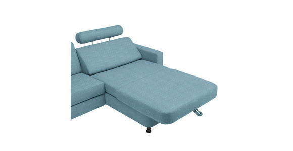 ECKSOFA in Webstoff Hellblau  257/165 cm  - Schwarz/Hellblau, Design, Kunststoff/Textil (257/165cm) - Xora