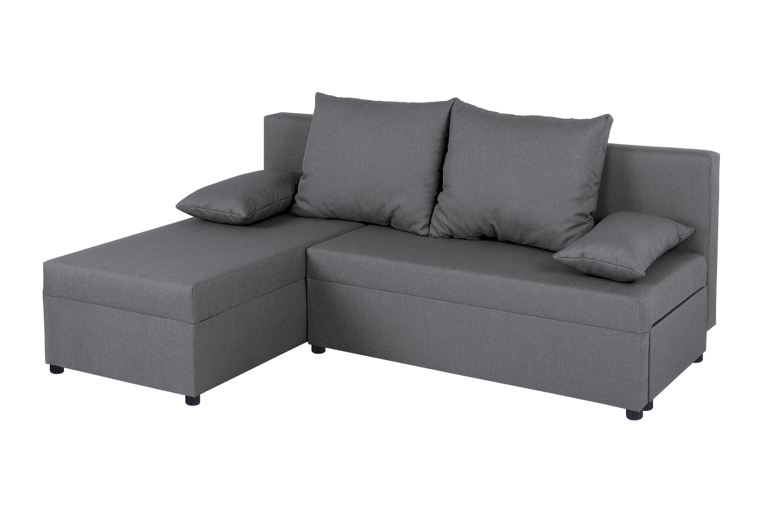 ECKSOFA Silberfarben  - Silberfarben/Schwarz, Design, Kunststoff/Textil (147/195cm) - P & B
