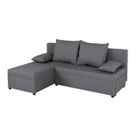 ECKSOFA Silberfarben Rückenkissen, Armlehnenkissen, Bettkasten, Schlaffunktion, Liegefläche im Originalstoff  - Silberfarben/Schwarz, Design, Kunststoff/Textil (147/195cm) - P & B