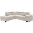 ECKSOFA  in Webstoff Creme  - Creme/Schwarz, KONVENTIONELL, Holz/Textil (244/283cm) - Carryhome