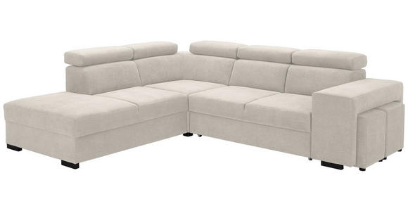 ECKSOFA  in Webstoff Creme  - Creme/Schwarz, KONVENTIONELL, Holz/Textil (244/283cm) - Carryhome