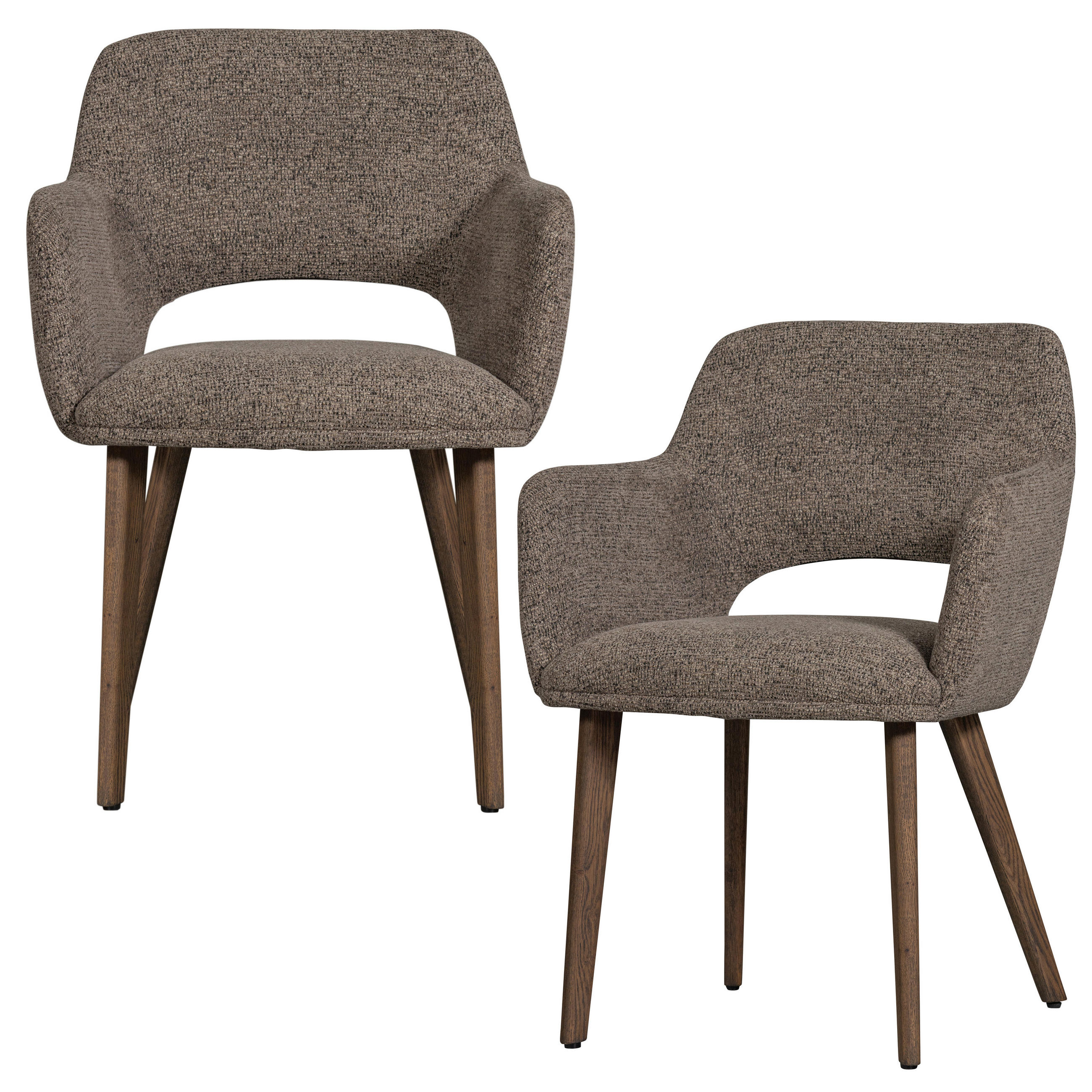 Livetastic Armlehnstuhl-Set Murat Braun, Taupe 61x86x60 cm