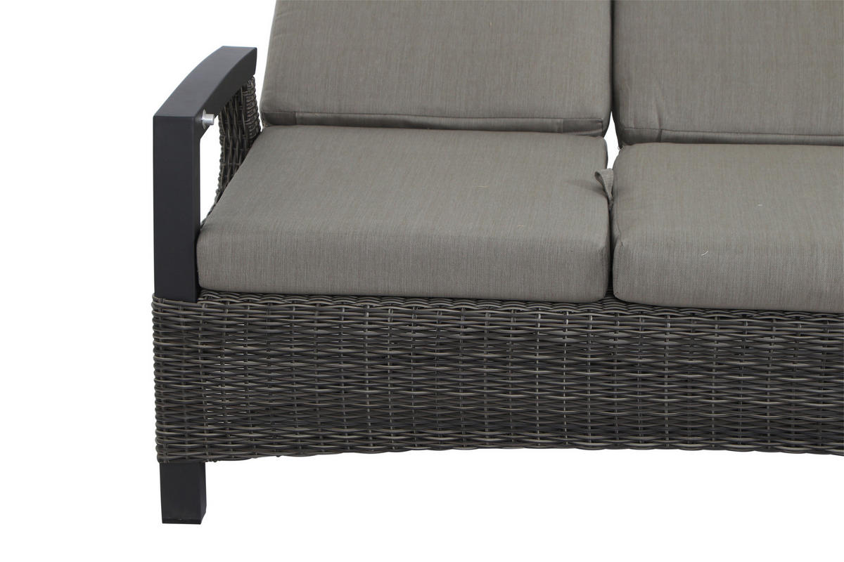 LOUNGEGARNITUR 4-teilig   72/103/160 cm Aluminium  - Grau, Basics, Keramik/Kunststoff (72/103/160cm) - Siena Garden