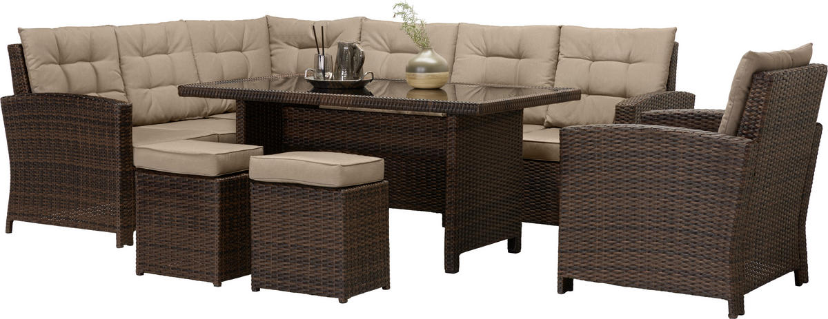 ZAHRADNÍ SADA 22dílné, kov, plast, sklo, textil - hnědá/béžová, Romantický / Rustikální, kov/textil - Ambia Garden