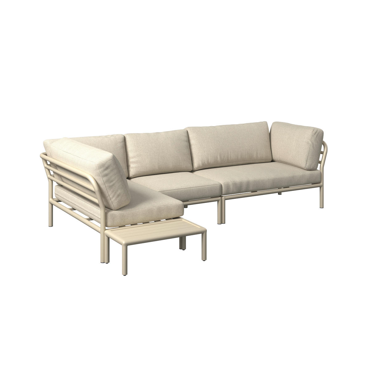 LOUNGEGARNITUR 169/289 cm Aluminium  - Sandfarben/Beige, Design, Textil/Metall (169/289cm) - Amatio