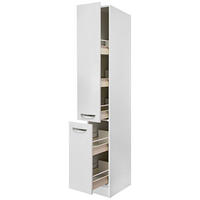 APOTHEKERSCHRANK 30/200/57 cm  in Weiß, Weiß Hochglanz  - Edelstahlfarben/Weiß Hochglanz, MODERN, Holzwerkstoff/Metall (30/200/57cm) - FlexWell