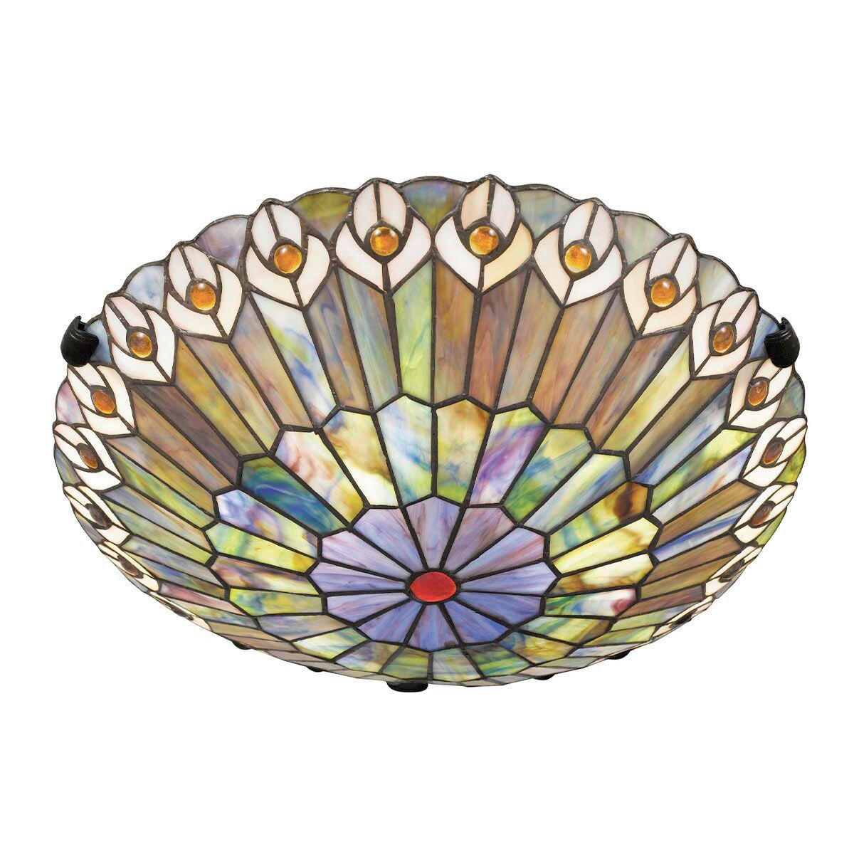 DECKENLEUCHTE  13,5/42,0 cm    - Dunkelbraun/Multicolor, Konventionell, Glas/Metall (13,5/42,0cm) - Elstead Lighting
