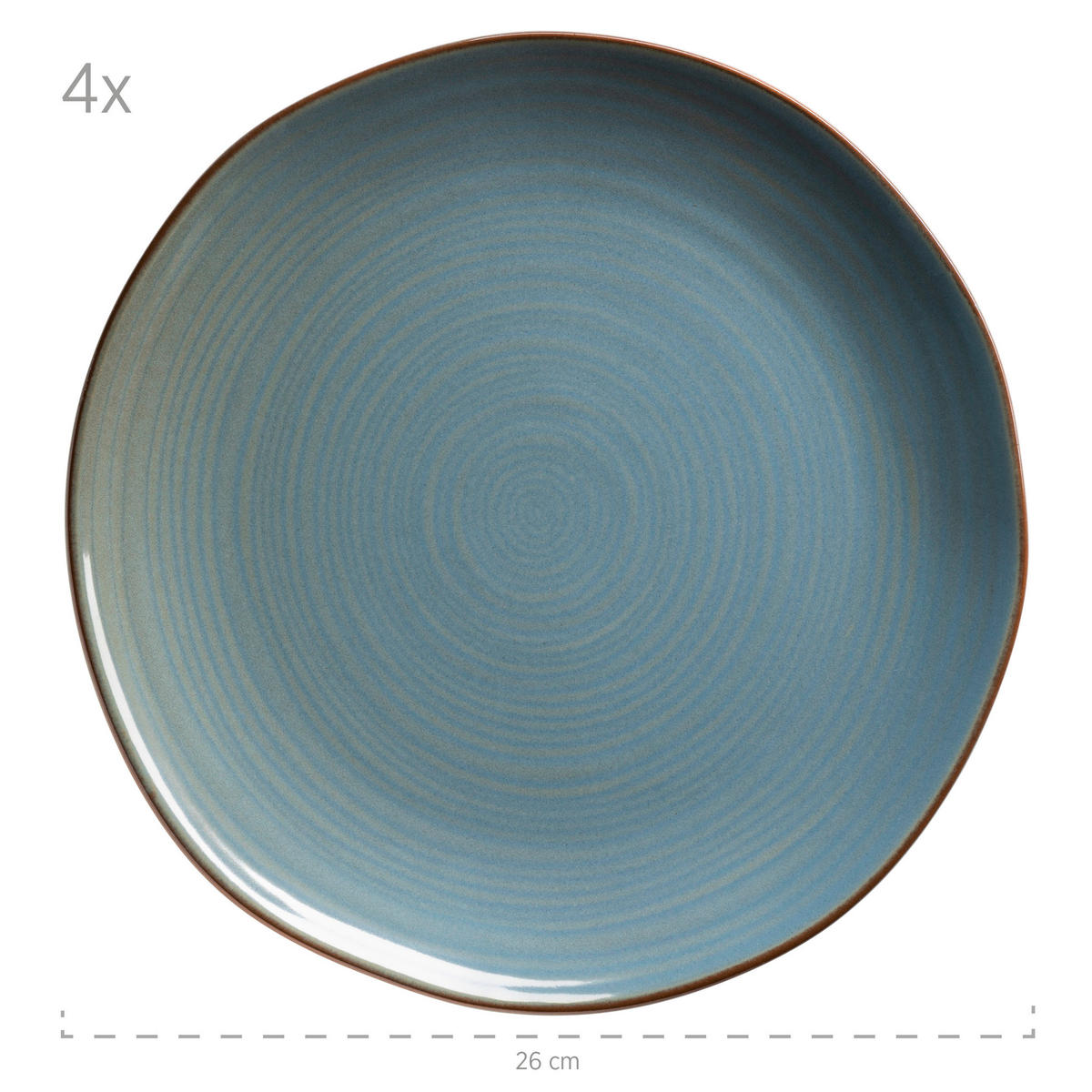 TAFELSERVICE Nottingham 8-teilig  - Blaugrau, Basics, Keramik - Mäser