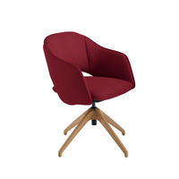 ARMLEHNSTUHL  in Echtleder naturbelassen  - Wildeiche/Kirschrot, Design, Leder/Holz (63/74-90/57-73cm) - Koinor