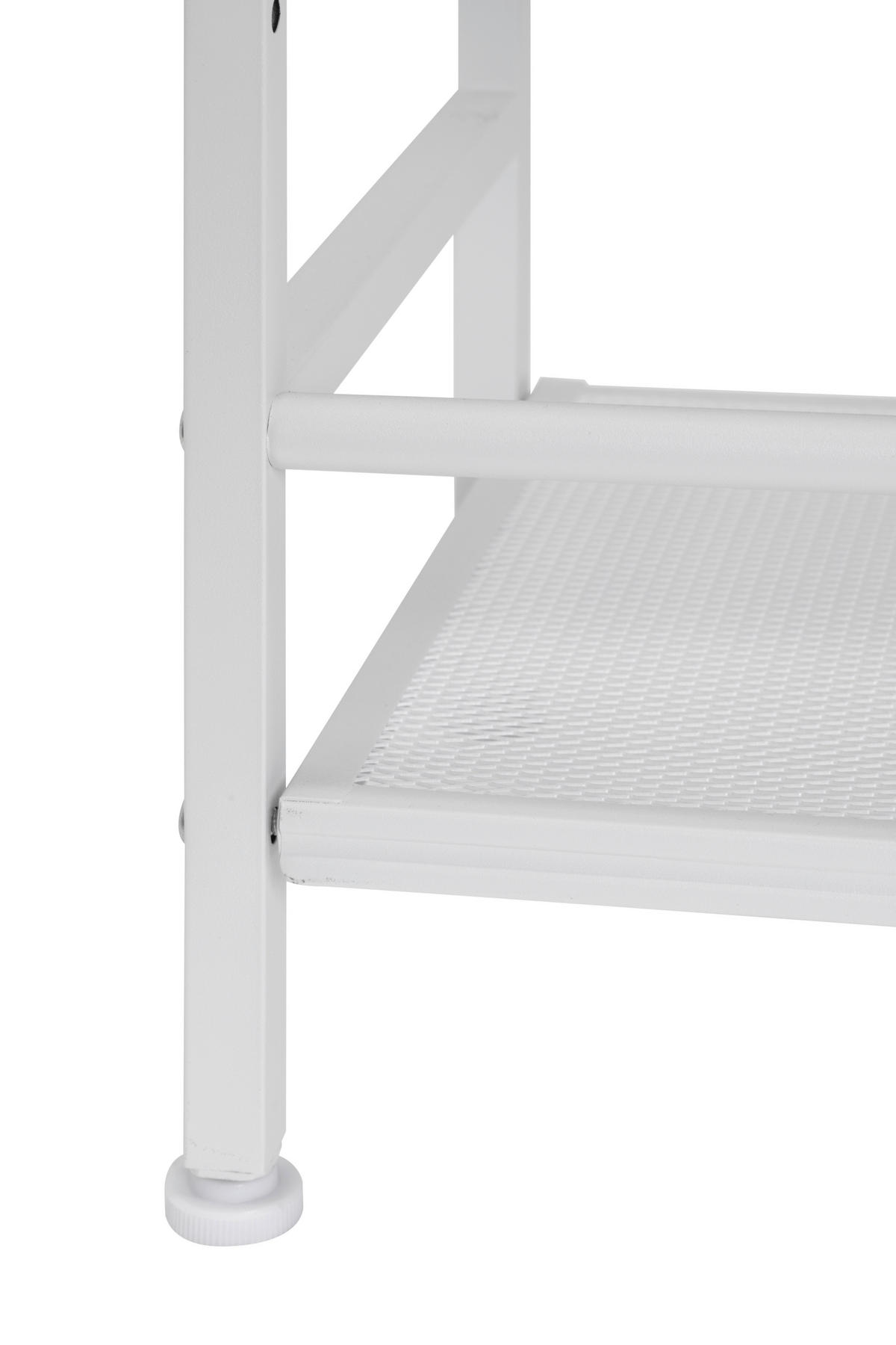 REGÁL NA BOTY, bílá, 59/144/30 cm - bílá, Moderní, kov (59/144/30cm) - PBJ