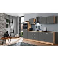 KÜCHENBLOCK 280 cm   in Graphitfarben, Eiche Artisan  - Silberfarben/Graphitfarben, KONVENTIONELL, Holzwerkstoff/Kunststoff (280cm) - Menke