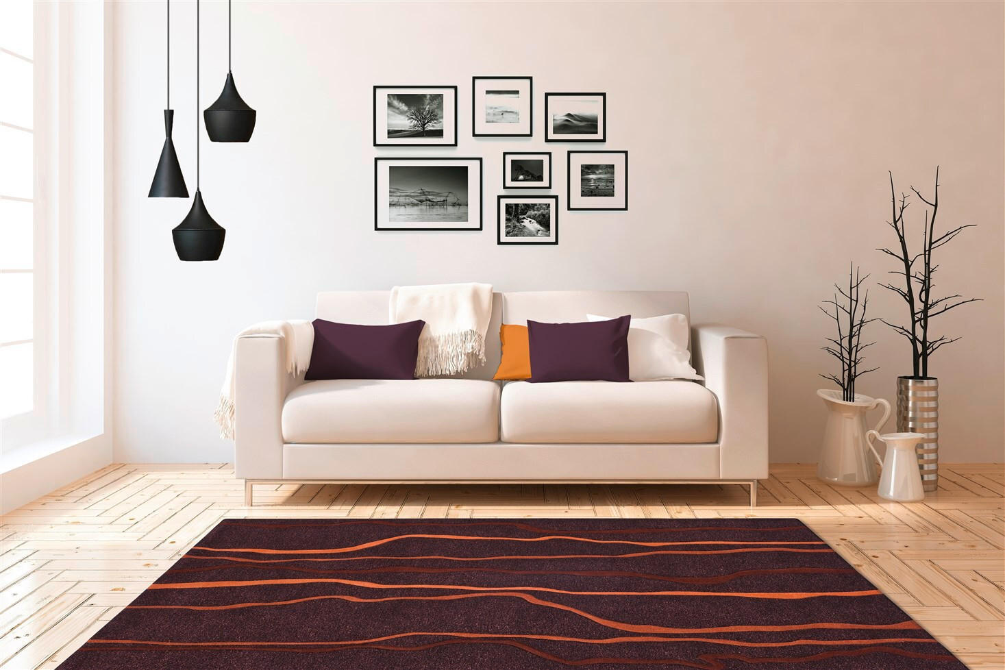 FLACHWEBETEPPICH 70/140 cm Taupe, Orange  - Taupe/Orange, Design, Textil (70/140cm) - Novel