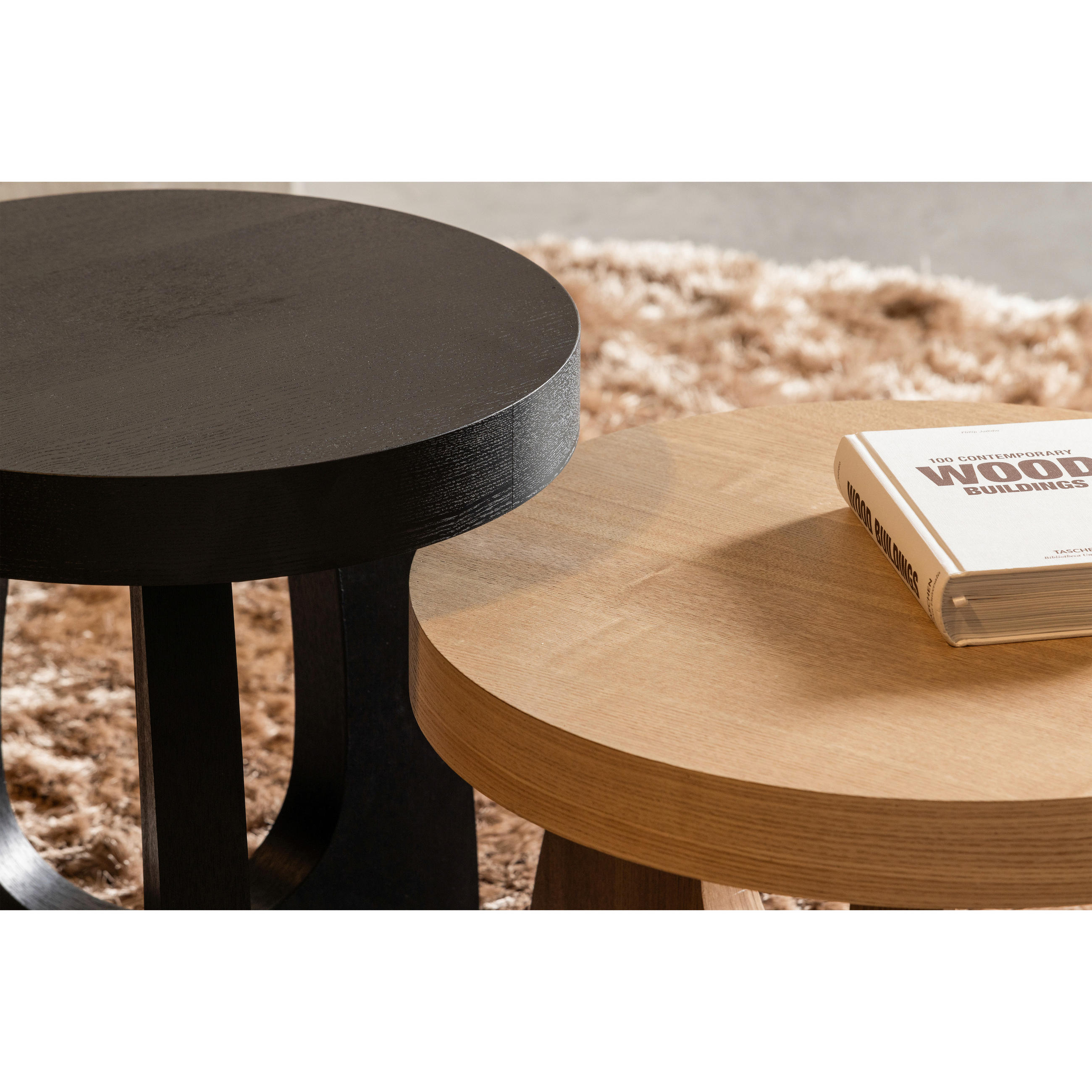 Thumbnail - Livetastic Beistelltisch Tala, Natur, Holzwerkstoff, rund, 55x35x55 cm, Wohnzimmer, Wohnzimmertische, Beistelltische