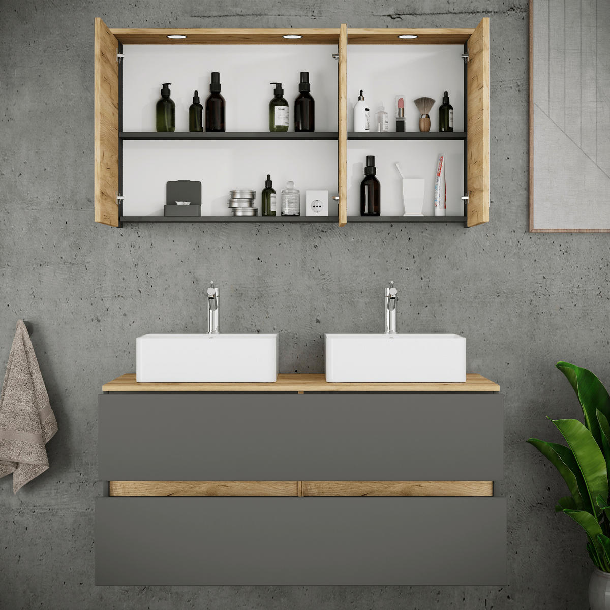  111 cm  - honungsek/vit, Trend, trämaterial/keramik (111cm) - MID.YOU