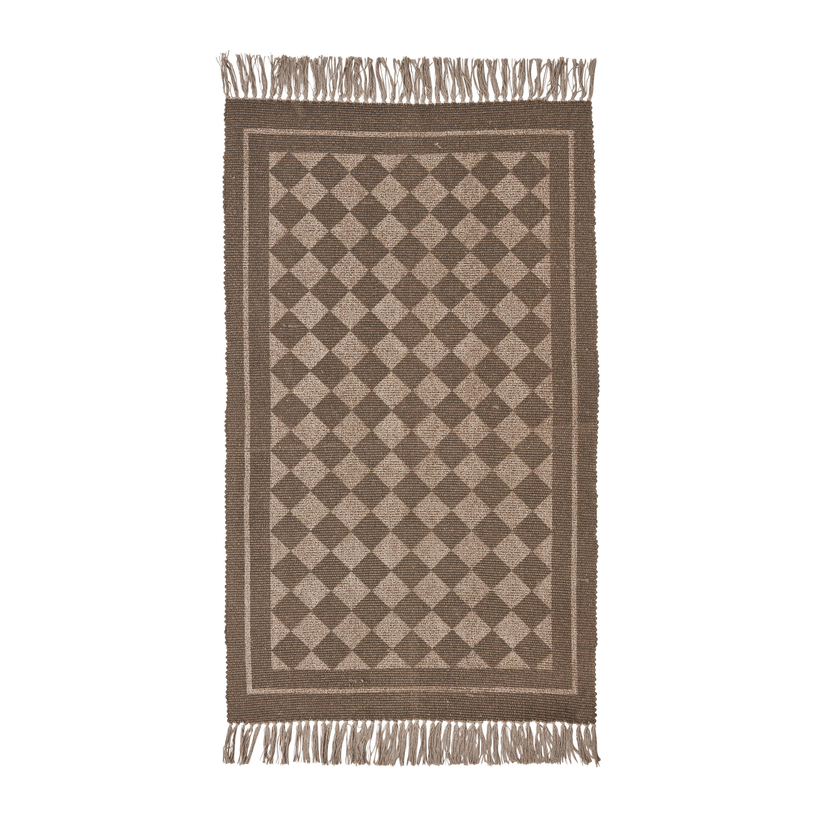 FLATVÄVD MATTA 70/120 cm Check  - beige/brun, Basics, textil (70/120cm)