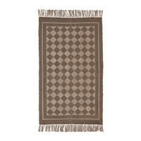FLATVÄVD MATTA 70/120 cm Check  - beige/brun, Basics, textil (70/120cm)