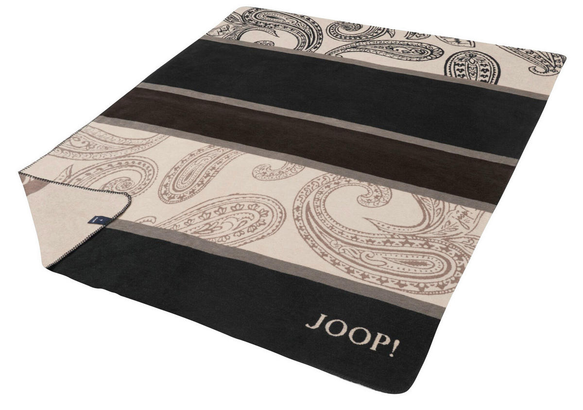 DOMÁCA DEKA, bavlna, 150/200 cm - svetlohnedá/čierna, Design, textil (150/200cm) - Joop!