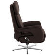 RELAXSESSEL in Leder Dunkelbraun  - Edelstahlfarben/Dunkelbraun, Design, Leder/Metall (70/124/85cm) - Cantus