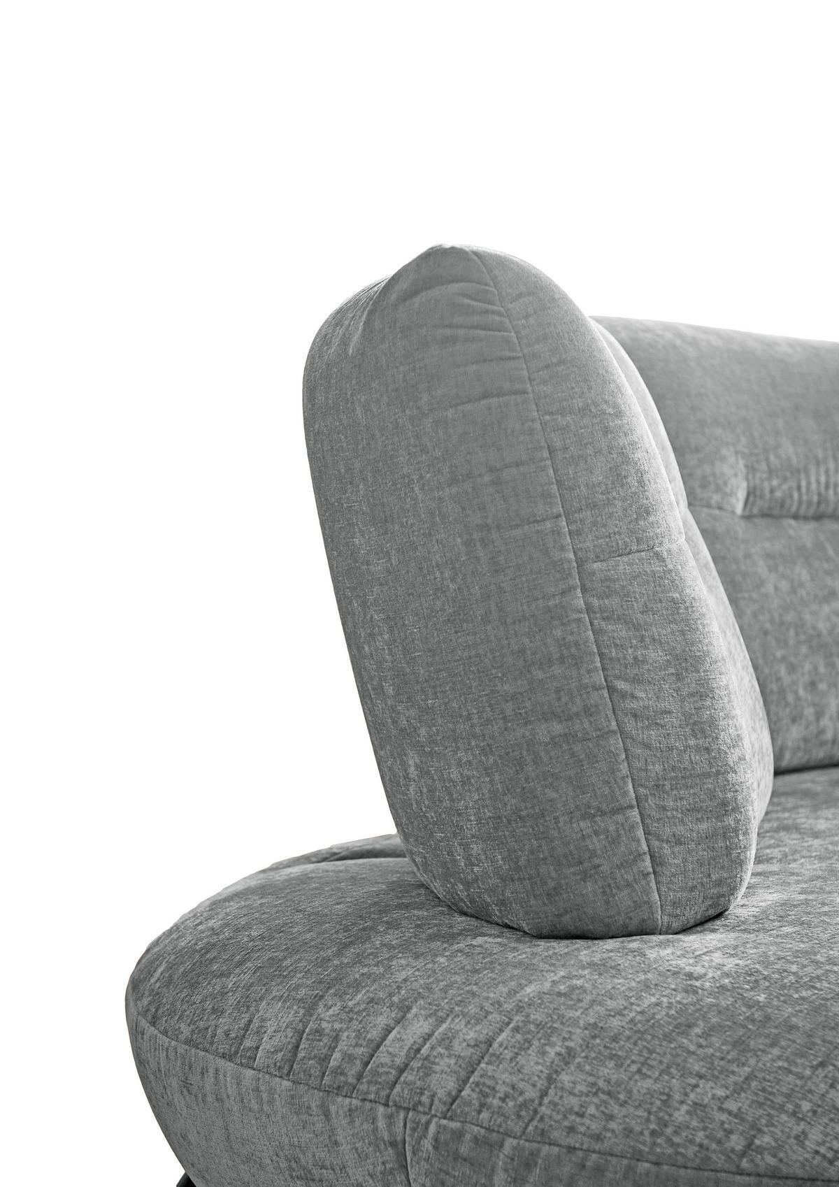 BIGSOFA Flachgewebe Hellgrau  - Hellgrau/Schwarz, Design, Textil/Metall (456/93/138cm) - Moderano