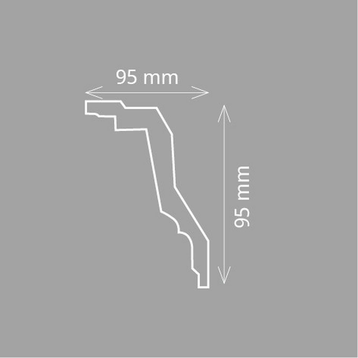 ZIERLEISTE 200/9,5/9,5 cm Weiß Kunststoff  - Weiß, Design, Kunststoff (200/9,5/9,5cm)