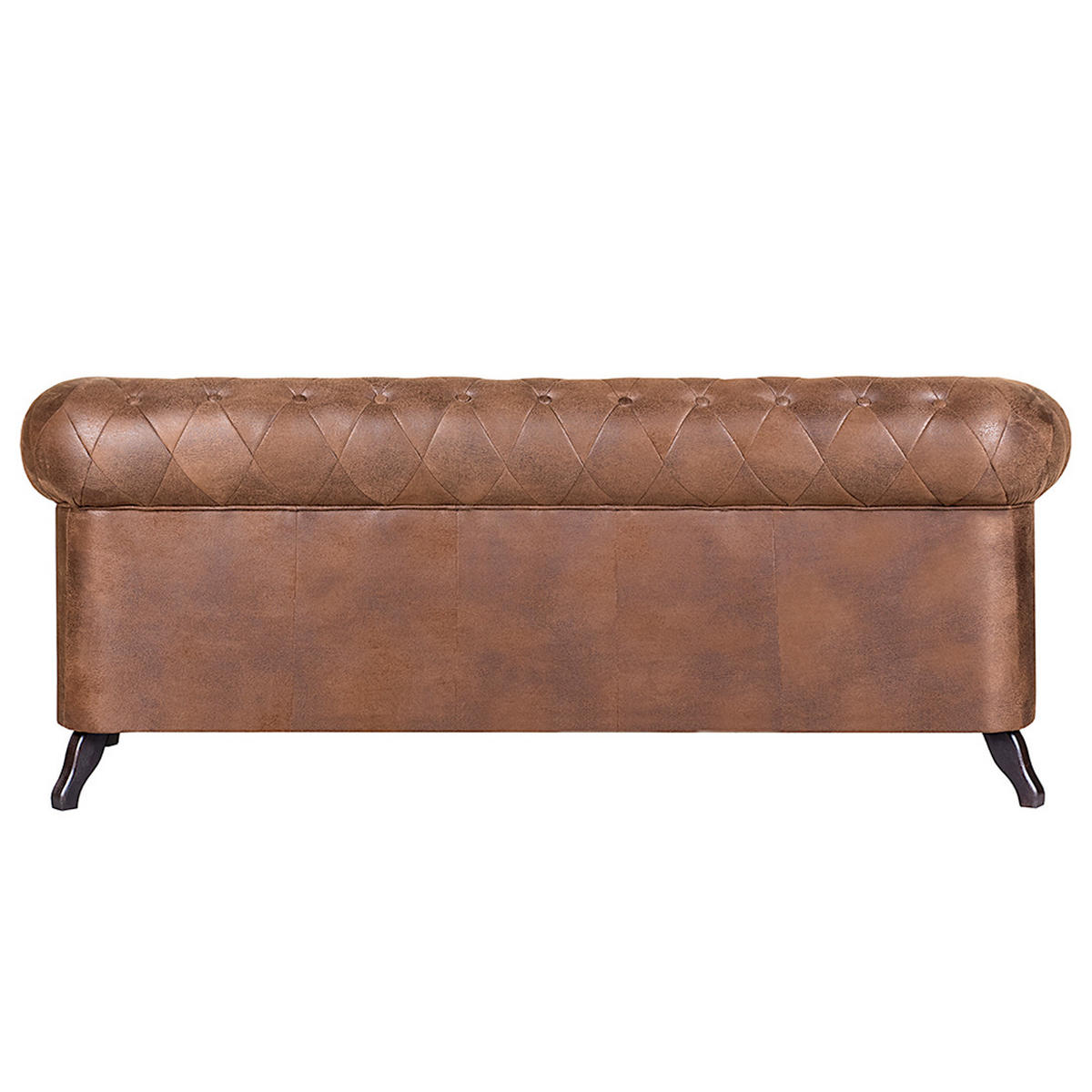 3-SITZER-SOFA GLASGOW in Lederlook Braun  - Braun, Design, Holz/Textil (197/82/90cm) - P & B
