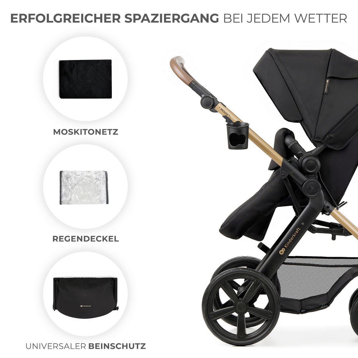 KINDERWAGEN  - Schwarz, Basics, Textil/Metall (60/86,5/106cm) - Kinderkraft
