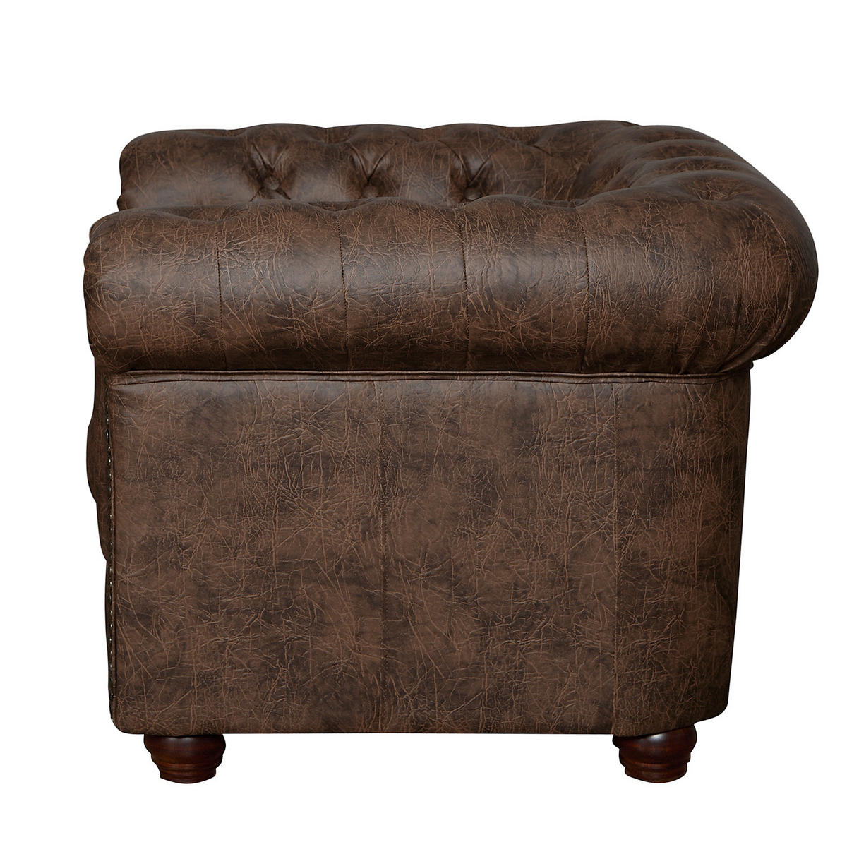SESSEL in Lederlook Dunkelbraun  - Dunkelbraun/Braun, Design, Holz/Textil (104/72/86cm) - P & B