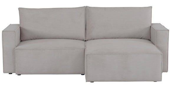ECKSOFA in Feincord Grau  - Schwarz/Grau, KONVENTIONELL, Kunststoff/Textil (242/151cm) - Carryhome
