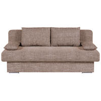 SCHLAFSOFA  mit Liegefunktion, Rücken echt Webstoff Cappuccino  - Chromfarben/Schwarz, Design, Kunststoff/Textil (193/85/86cm) - P & B