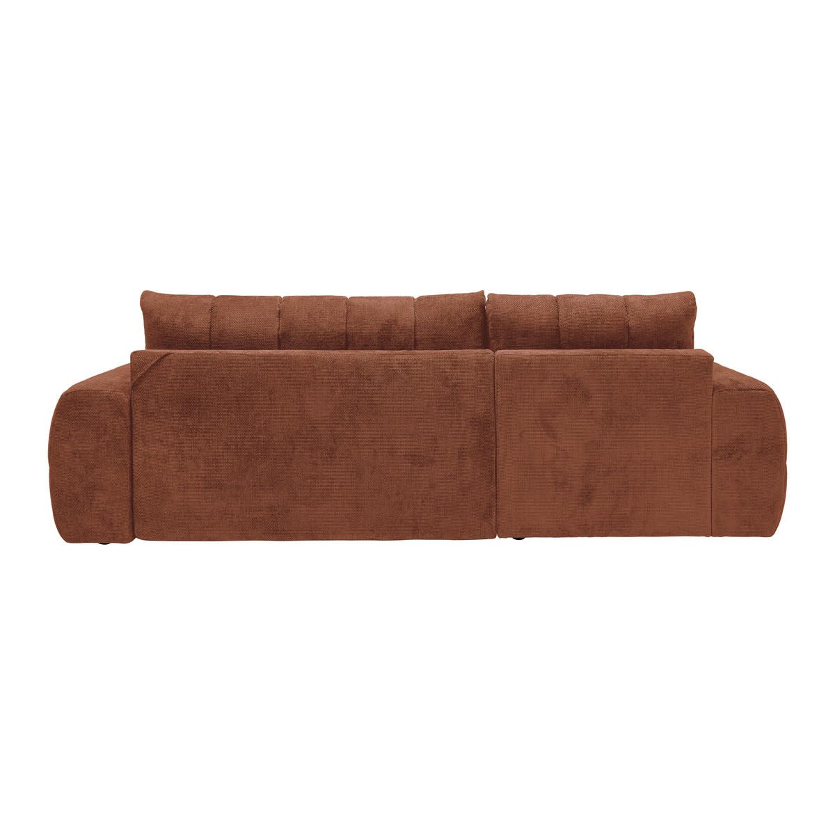 ECKSOFA Flachgewebe Terracotta  - Schwarz Hochglanz/Terracotta, Modern, Textil/Metall (166/93/273cm) - MID.YOU