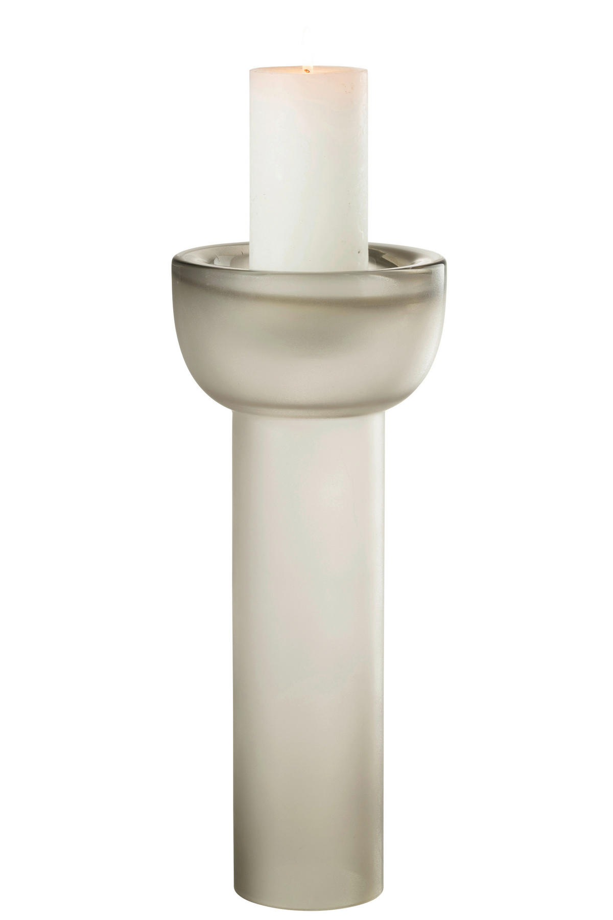 VASE  - Greige, Natur, Glas (16/16/38cm) - Ambia Home