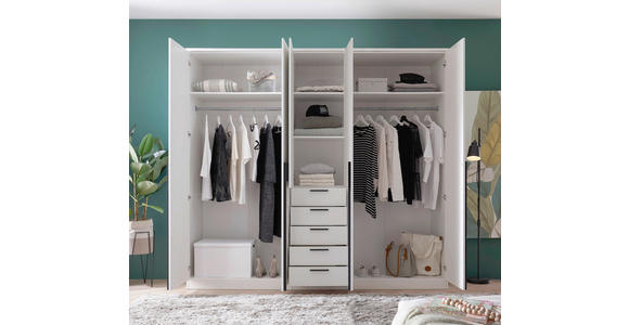 KLEIDERSCHRANK  in Weiß  - Schwarz/Weiß, KONVENTIONELL, Holzwerkstoff/Kunststoff (225/210/52cm) - Carryhome