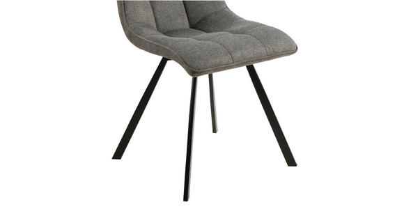 STUHL Leinenoptik Dunkelgrau, Schwarz - Dunkelgrau/Schwarz, Design, Textil/Metall (47/61/86cm) - Xora