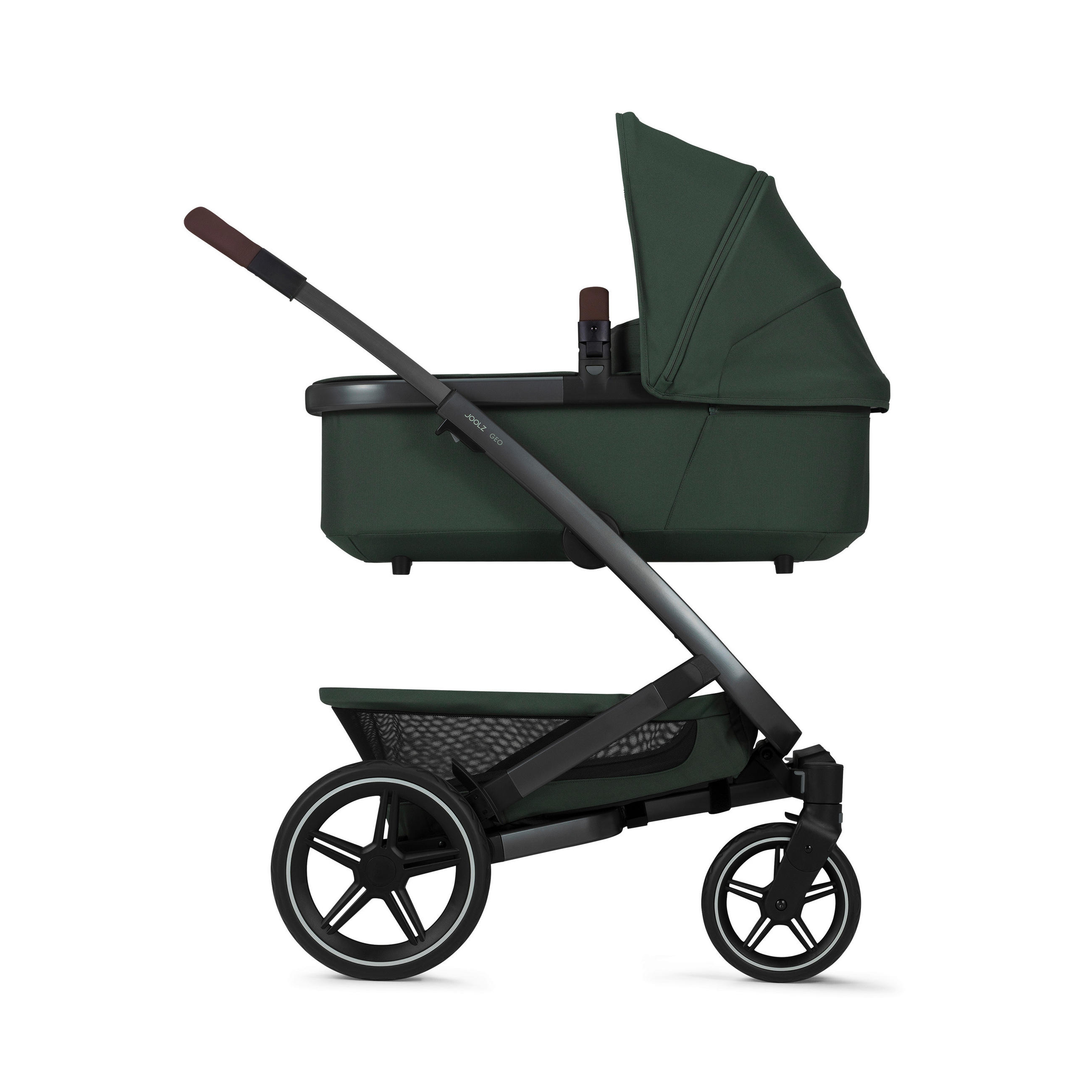 KINDERWAGENSET  Geo3 Mono  Forest Green  - Dunkelgrün/Grau, Basics, Textil/Metall (60/92-113/77-105cm) - Joolz